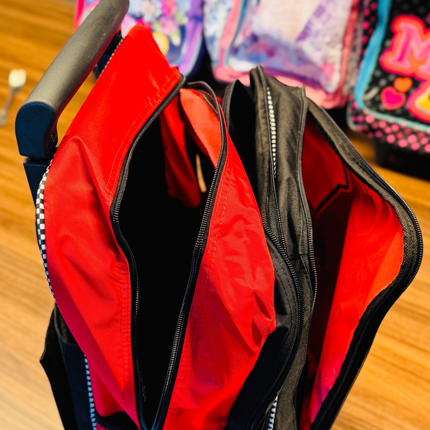 18" Large Roller Backpack, Reflective Strip, 2Compartments, 1Front & 2Sides Pockets (CFR)