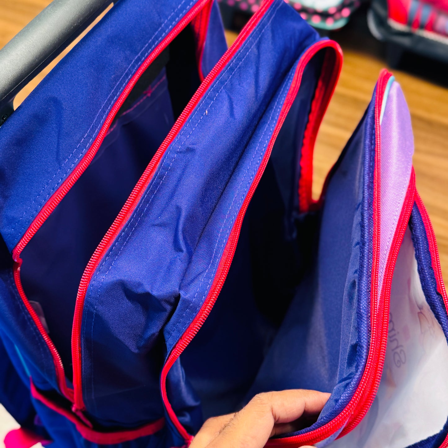 18" Large Roller Backpack, Reflective Strip, 2Compartments, 1Front & 2Sides Pockets (FPS)