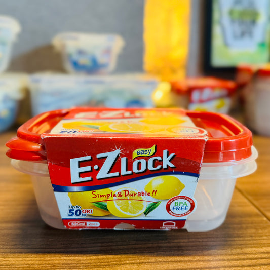 Ez Lock Rectangularâ Container 520Ml 2P Set Red