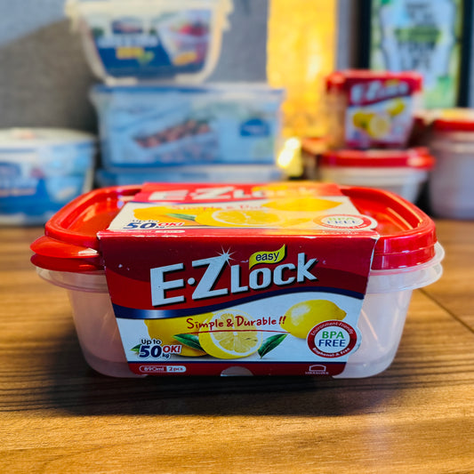 Ez Lock Rectangularâ Container 890Ml 2P Set Red