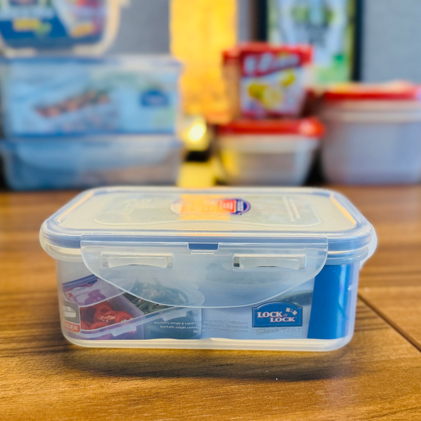 Rectangular Short Food Container 460Ml W/Divider