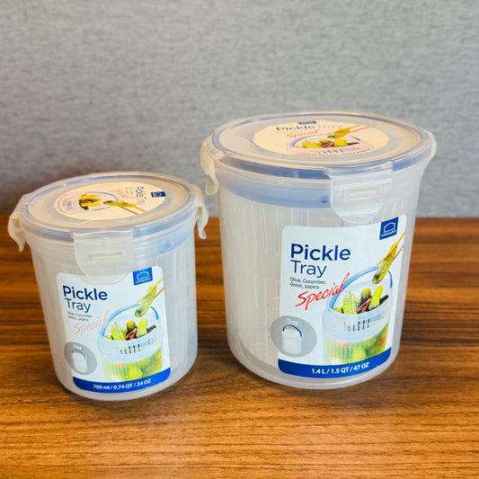 Round Tall Food Container 1.4L/700Ml With Pickel Tray