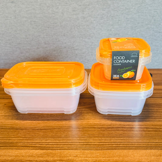 NEW EZ LOCK RECT. CONTAINER 3P SET