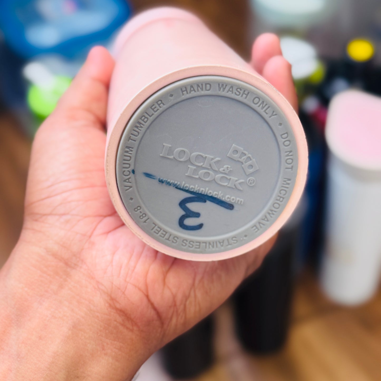 Lock&lock Feather Light Ring Vacuum Tumbler 450ml - Pink