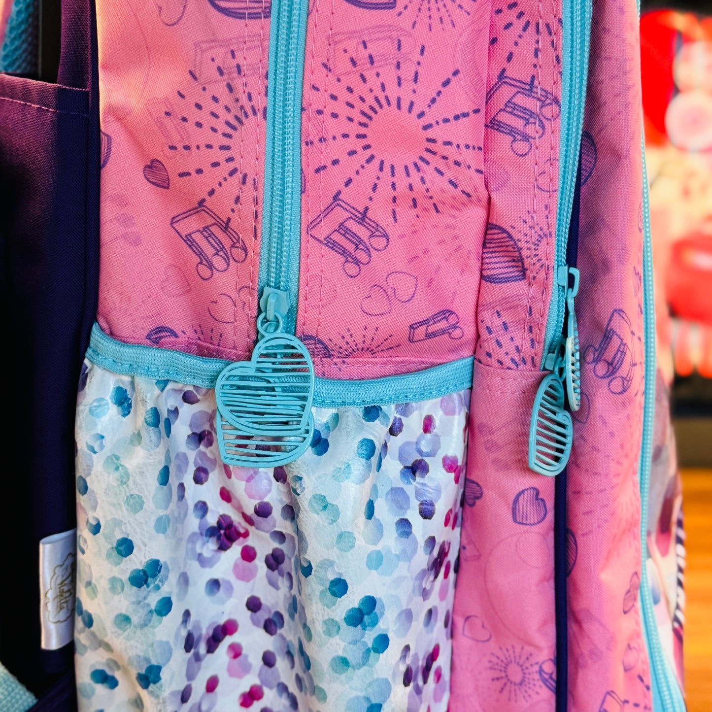 18" Large  Roller Backpack, Reflective Strip, 2Compartments, 1Front & 2Sides Pockets (VML)