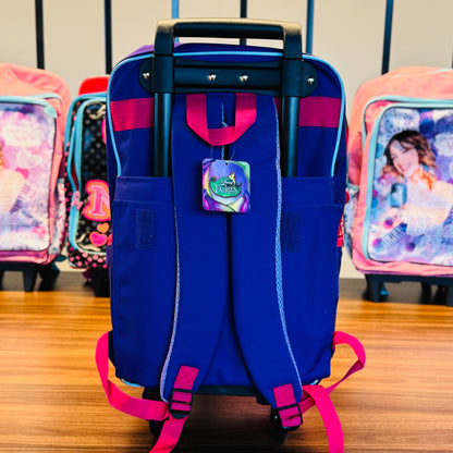 18" Large  Roller Backpack, Reflective Strip, 2Compartments, 1Front & 2Sides Pockets (FPS)