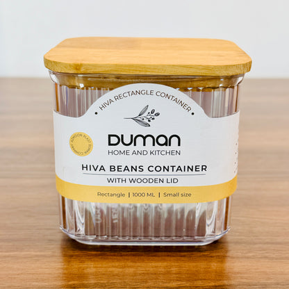 Hiva Beans Container - Wooden Lid (5-Sizes)
