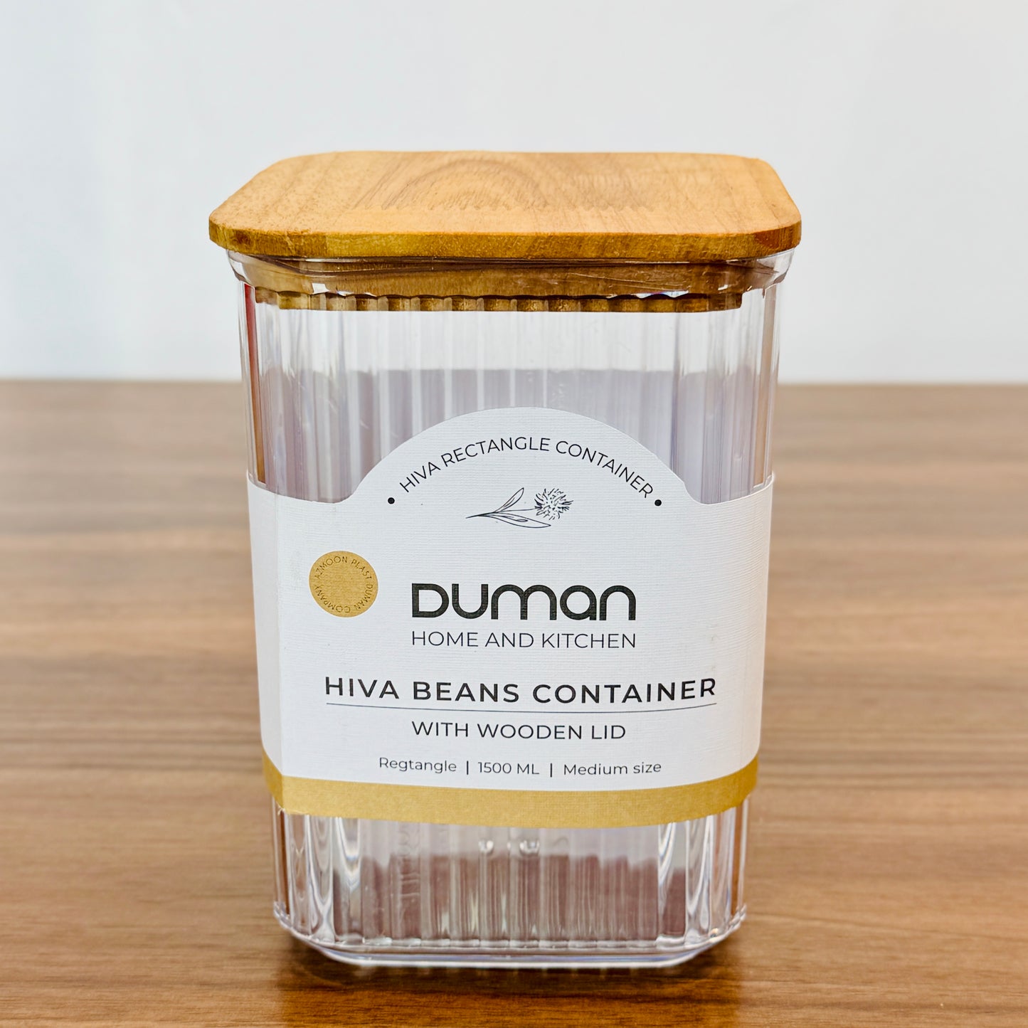 Hiva Beans Container - Wooden Lid (5-Sizes)