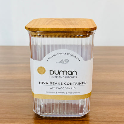 Hiva Beans Container - Wooden Lid (5-Sizes)