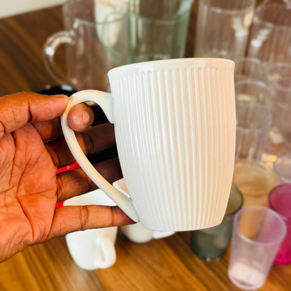 Mug Porcelain Ware Stripe White