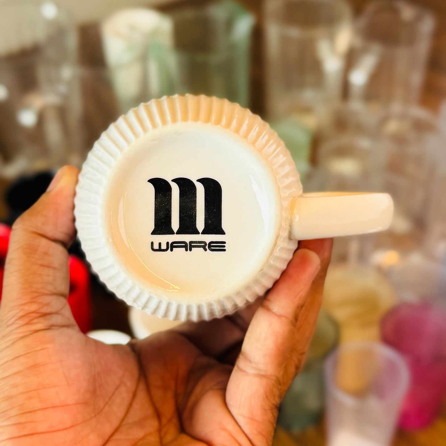 Mug Porcelain Ware Stripe White
