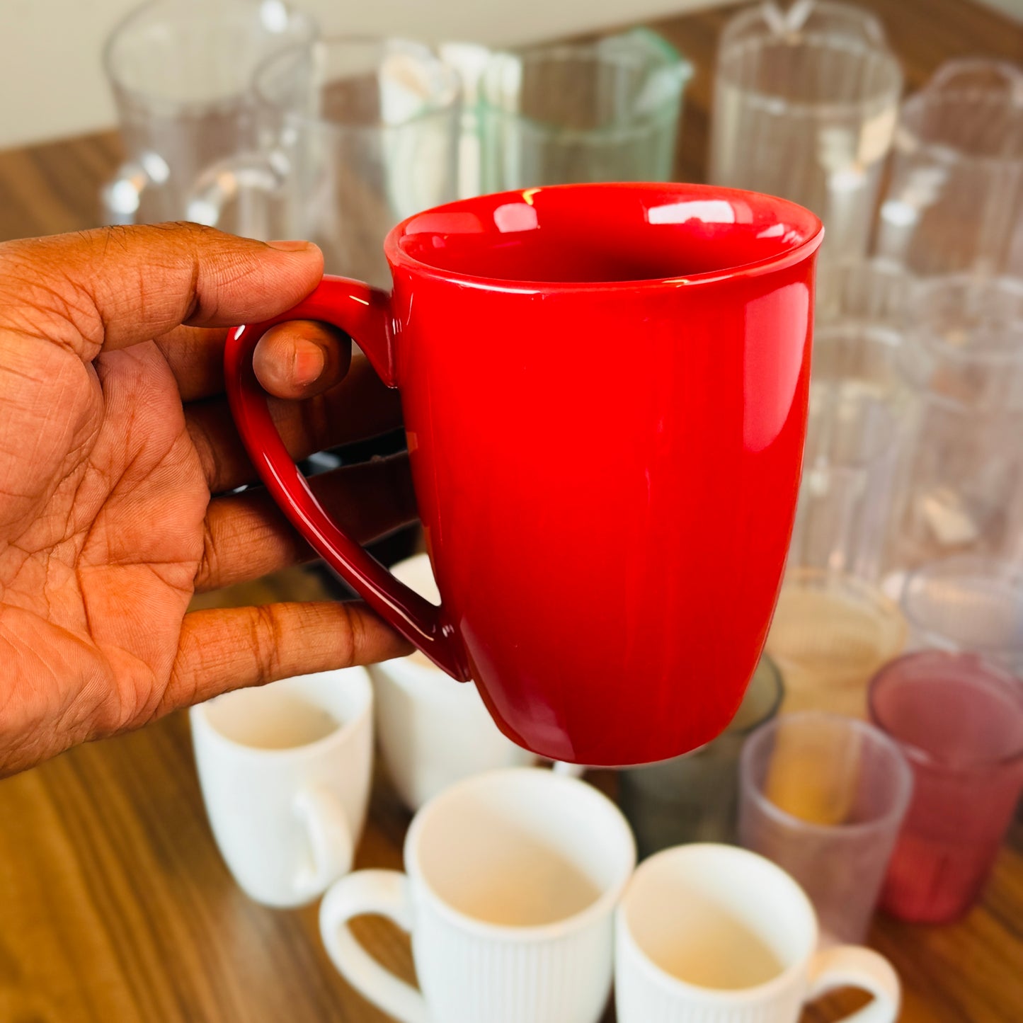 Mug Porcelain Ware Plain Red