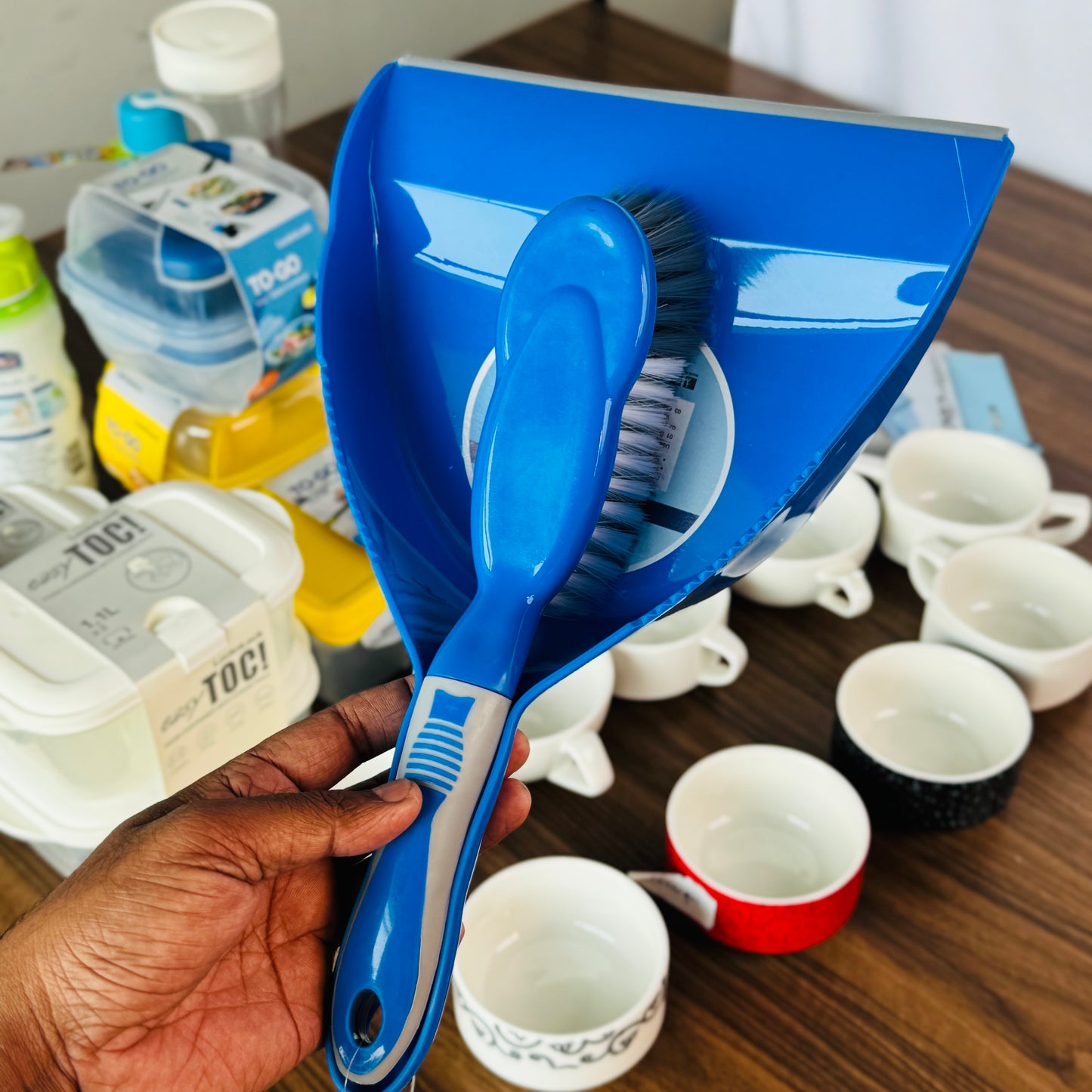 23Cm Dustpan 50Mm Bristle Handle