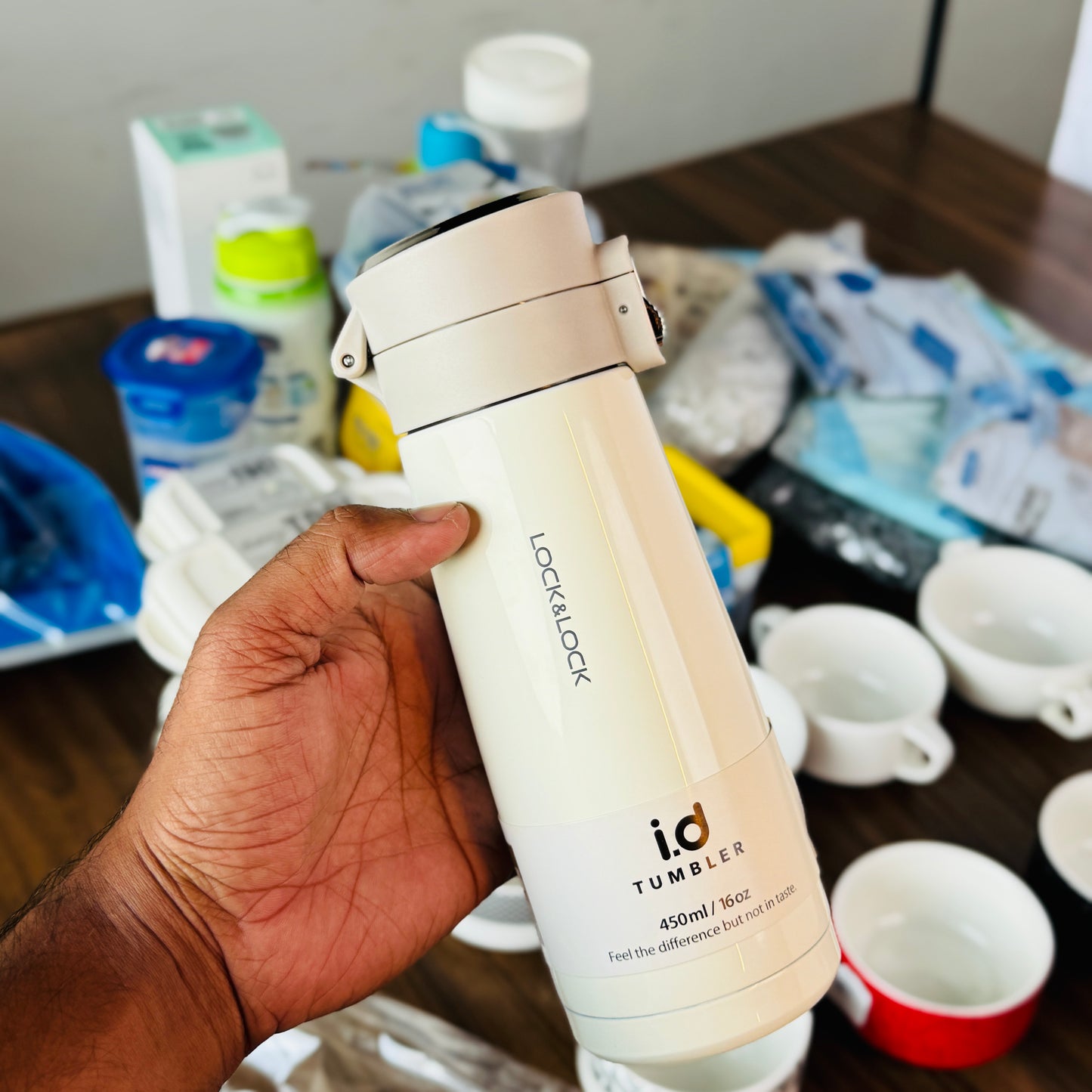 Tumbler One Touch(Macaron) Ivory 450Ml