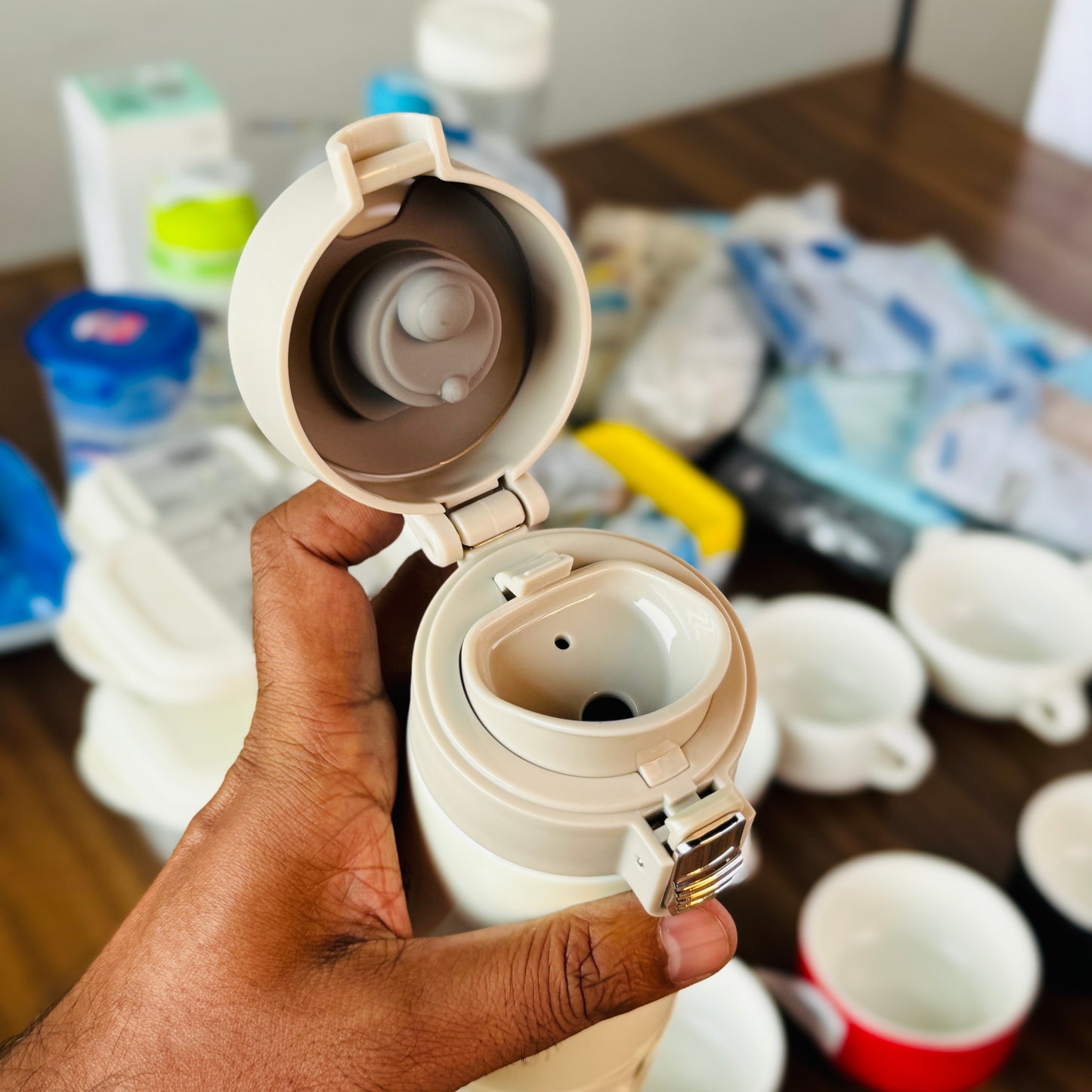 Tumbler One Touch(Macaron) Ivory 450Ml